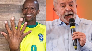 Á esquerda imagem de baiano de seis dedos e à direita imagem de Lula - Divulgação / Arquivo pessoal e Getty Images