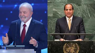 Á esquerda, imagem de Lula, e à direita, imagem de Abdel Fatah al-Siss - Getty Images
