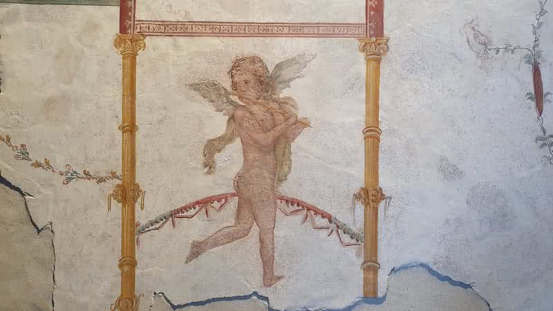 Afresco roubado de Pompeia mostra um querubim - Divulgação/Parque Arqueológico de Pompeia