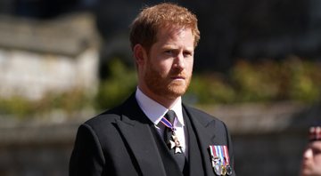 Príncipe Harry no funeral do Príncipe Philip, em abril de 2021 - Getty Images