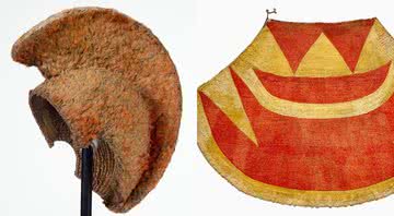 Montagem do capacete e do manto do chefe havaiano Kalaniʻōpuʻu - Divulgação/Museu da Nova Zelândia Te Papa Tongarewa