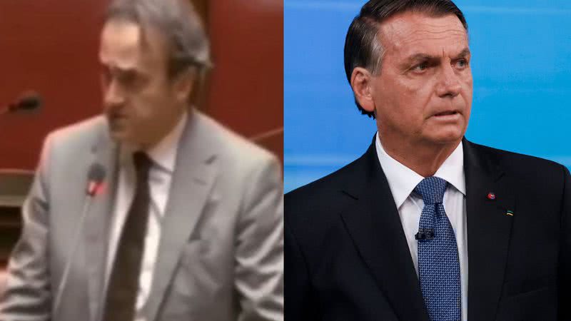 Á esquerda, imagem do deputado italiano Angelo Bonelli e, à direita, imagem de ex-presidente Jair Bolsonaro - Reprodução / Vídeo e Getty Images