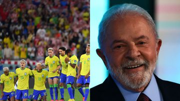 Á esquerda imagem da seleção brasileira e à direita imagem de Lula - Getty Images