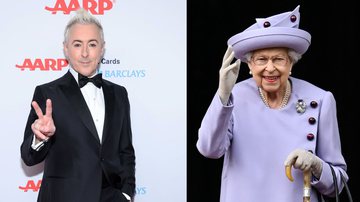 Á esquerda Alan Cumming e à direita rainha Elizabeth II - Getty Images