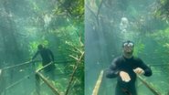 Imagens do fotógrafo "andando" na trilha submersa - Reprodução / Vídeo