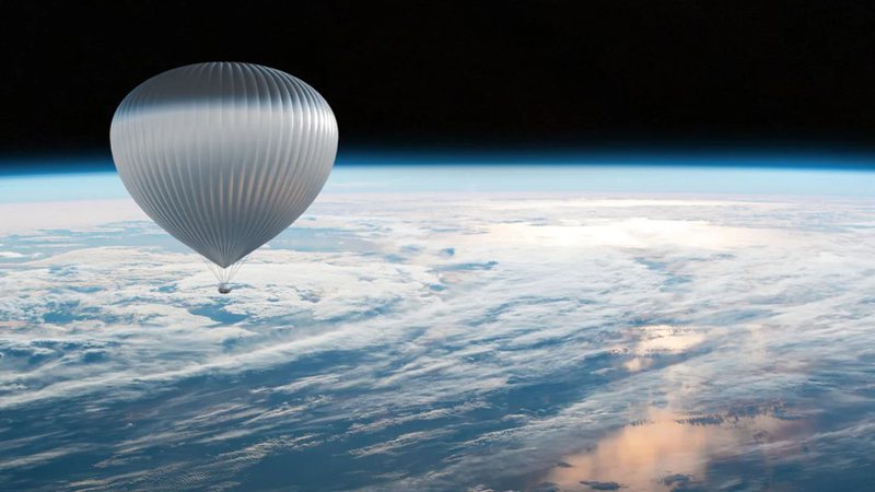 Ilustração representando cápsula da Zephalto suspensa por balão estratosférico - Divulgação/ Zephalto
