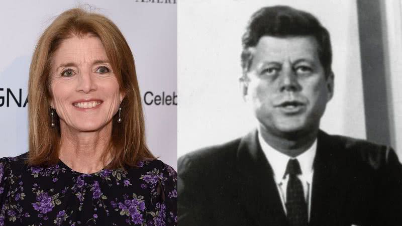 Montagem com Caroline Kennedy (à esquerda) e John F. Kennedy (à direita)