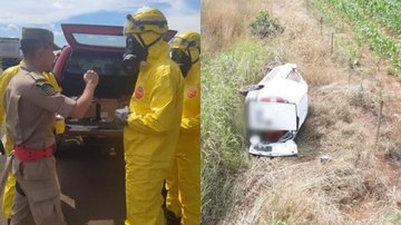 Imagens do acidente do carro que transportava material radioativo - Corpo de Bombeiros de Goiás