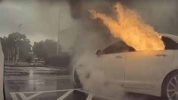 Vídeo mostrando o carro durante incêndio - Divulgação/ Youtube