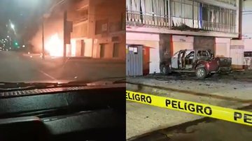Imagens de gravações dos carros-bomba após explosões - Reprodução/Vídeo/Twitter