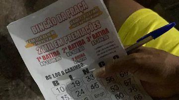 Cartela do bingo - Divulgação/ Redes Sociais