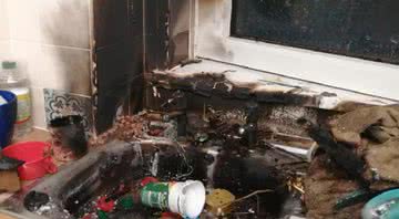 Imagem da casa depois da explosão da bomba - Divulgação/Facebook/Jodie Crews