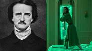 Edgar Allan Poe e cena da série 'A Queda da Casa de Usher' - Domínio Público e Divulgação/Netflix