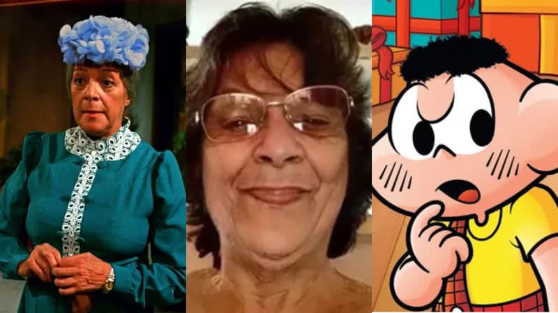Isaura Gomes e alguns dos personagens que receberam sua voz