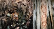 Imagem da caverna de Nerja e de uma das pinturas feitas nas paredes - Divulgação