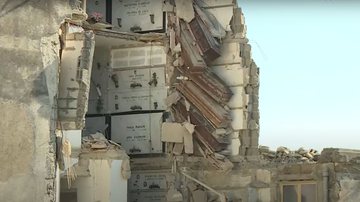 Trecho de vídeo mostrando o prédio colapsado - Divulgação/ Youtube/ euronews