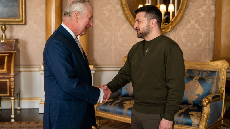 Encontro entre o rei Charles III e Volodymyr Zelensky - Getty Images