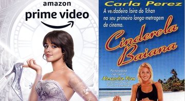 Posters de "Cinderella" (2021) e "Cinderela Baiana" (1998) - Divulgação/Twitter/@CARLAPEREZCPX
