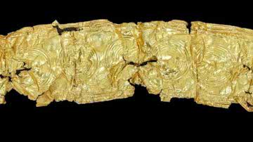 Imagem do cinto de ouro encontrado na República Tcheca - Divulgação / Museu de Bruntál