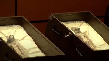 Os restos mortais que foram apontados como 'não humanos'; não existe comprovação científica - Reprodução/Vídeo