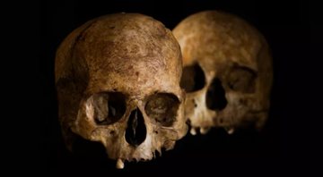 Os dois crânios encontrados na caverna de Dehesilla, na Espanha - Universidade de Sevilha