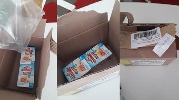 Caixas de creme de leite que vieram no lugar do celular - Divulgação/ Arquivo Pessoal