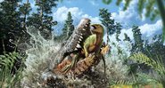 Ilustração do crocodilo Confractosuchus Sauroktono, do período Cretáceo - Divulgação / Julius Csotonyi/ Museum of Natural History