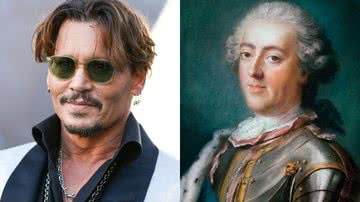 Johnny Depp e o rei Luís XV da França em pintura - Getty Images / Domínio Público via Wikimedia Commons
