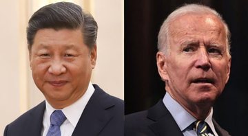 Montagem com Xi Jinping, presidente da China, de um lado e Joe Biden de outro - Divulgação