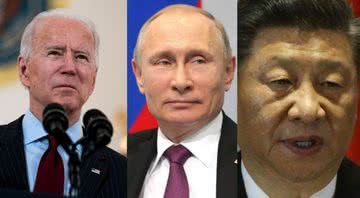 Montagem com Joe Biden, Vladimir Putin e Xi Jiping - Divulgação