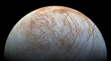 Imagem representando Europa, uma das luas de Júpiter - Divulgação/ NASA