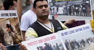 Na Inglaterra, manifestantes pedem auxílio do governo para salvar a população afegã - Getty Images