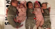 Fotografia dos cinco recém-nascidos - Divulgação / Brenda Raymundo / Arquivo Pessoal