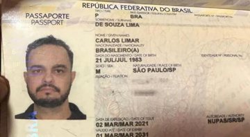Passaporte de Carlos Limar - Divulgação / Polícia Nacional do Paraguai
