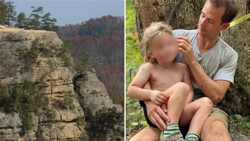 O menino caiu de uma altura de 21 metros - Divulgação/Wolfe County Search & Rescue Team