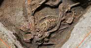 Esqueleto encontrado no sítio arqueológico - Divulgação / Cdurp