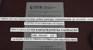 Trecho do termo de responsabilidade exigido em Itaguaí - Divulgação / TV Globo