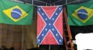 Bandeira supremacista em meio a bandeiras do brasil - Divulgação / Twitter