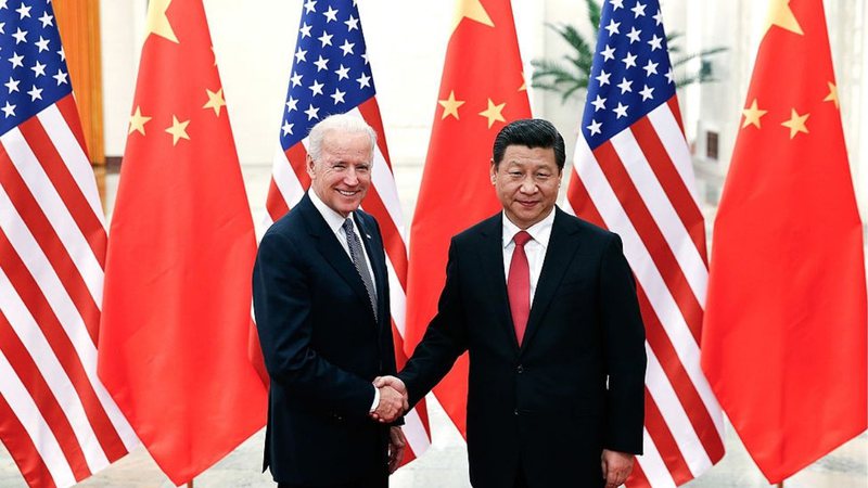 Os presidentes americano e chinês Joe Biden e Xi Jinping
