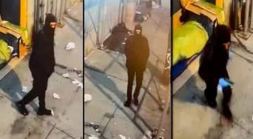 Nas imagens, homem mascarado que teria atirado nos moradores de rua - Divulgação / NYPD