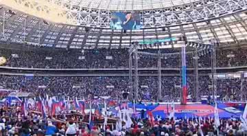 Estádio lotado em Moscou nesta sexta-feira, 18 - Divulgação / Globo News