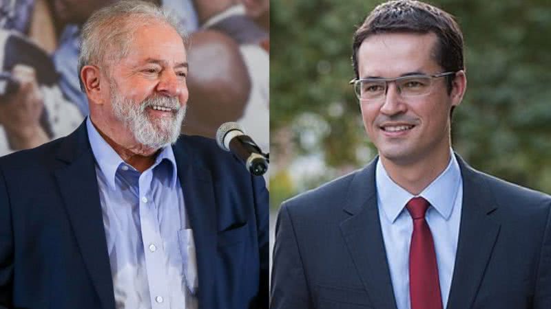 O ex-presidente Lula (à esquerda) e Deltan Dallagnol (à direita)