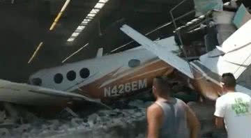 Avião que caiu no supermercado - Divulgação / Redes Sociais