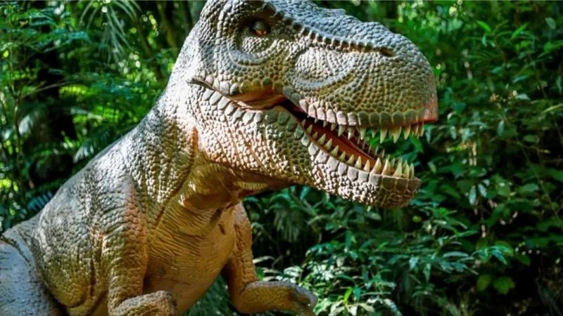 Representação de dinossauro no novo parque temático - Divulgação / Terra dos Dinos