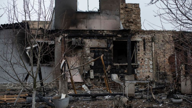 Casa destruída em Kiev, a capital ucraniana