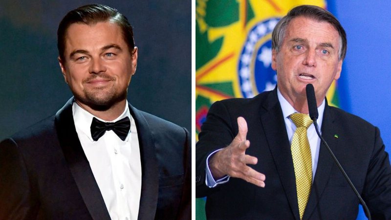 Leonardo DiCaprio e Jair Bolsonaro - Getty Images