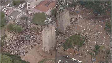 Praça Princesa Isabel antes e após operação desta quarta-feira, 11 - Divulgação / TV Globo