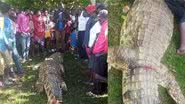 Crocodilo foi capturado por moradores - Divulgação / Isaiah Gwengi