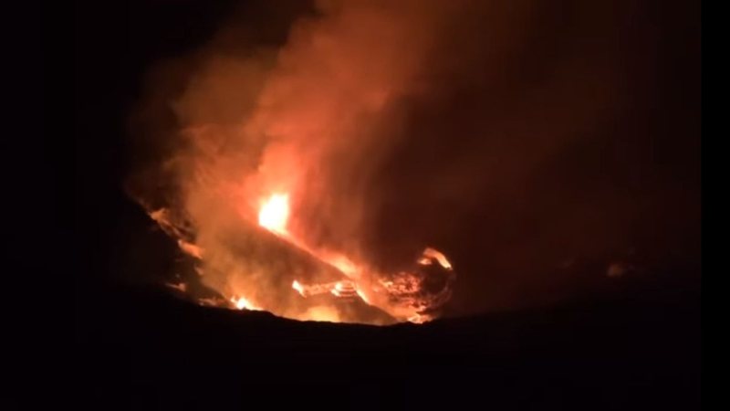 O vulcão Kilauea em erupção - Divulgação / Youtube / APF