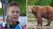 À esquerda, fotografia do atleta Igor Malinovsky; à direita, imagem ilustrativa de um urso-pardo - Divulgação  / Facebook / Wikimedia Commons / Robert F. Tobler